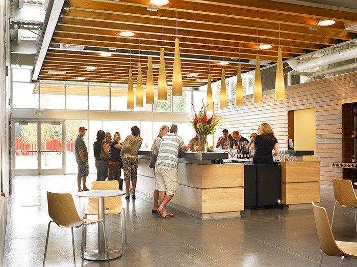 crowd, tasting room, Novelity Hill, Januik wines, woodinville, washington wines, wine tasting