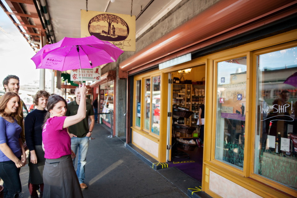 Pink Umbrella, La Buona Tavola, Pike Place Market, Food tour, truffle cafe